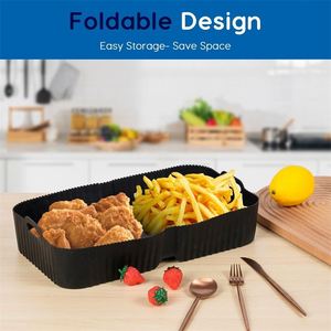 <b>Silicone</b> <b>Air</b> <b>Fryer</b> <b>Liner</b> Rectangle Reusable Non-Stick Baking Dish for Ninja AF5006 Dishwasher Safe - Product Image 3