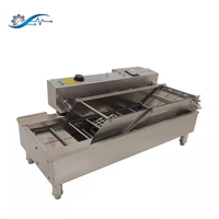 Commerciële automatische friteuse voor frieten en donuts, industriële roestvrijstalen friteuse met transportband