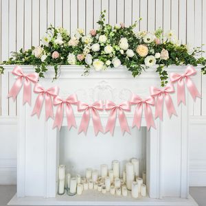 Guirnalda de Lazos de Satén Rosa con Lámina Dorada Pre-Hecha, Pancarta de Lazos al por Mayor, Decoración para Baby Shower, Primer Cumpleaños, Cuna de Bebé - Product Image 6