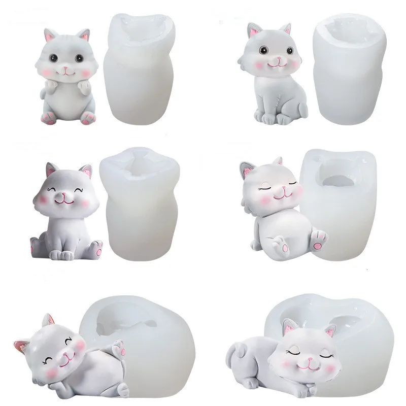 Molde De Silicona De Gato De La Suerte Para Velas, Jabón, Gato Sentado, Manualidades De Arcilla, Resina, Yeso, Herramientas Para Hacer Arte