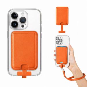 Modern Pebbled Leather Magnetic Identity <b>Tag</b> With Detachable Hand Strap for iPhone 16 15 14 13 Support Custom Logo Printing New - Product Image 3