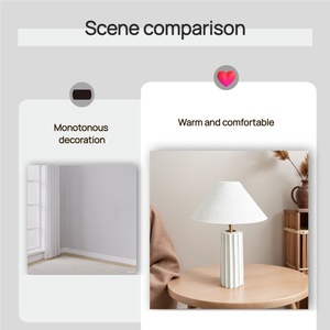 Hiện Đại Bắc Âu trắng gốm cạnh giường ngủ bảng đèn vải Cone <span class=keywords><strong>Shade</strong></span> cho kích hoạt Dimmable cảm ứng ánh sáng ấm/Trung tính Trắng - Product Image 3