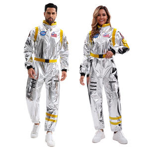 Conjunto de <span class=keywords><strong>Disfraces</strong></span> de Astronautas Multicolor para <span class=keywords><strong>Pareja</strong></span> - Traje Reflectante Plateado para Fiesta Temática Futurista - Product Image 2
