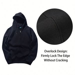 Sudaderas con Capucha Negras de Diseño de Alta Calidad, Talla Grande, 40% Algodón, 60% Poliéster, 420 g/m², con Logotipo y Patrón Personalizados - Product Image 2