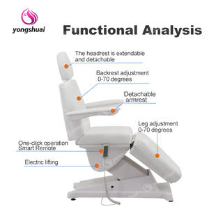 Camilla de Masaje Eléctrica Moderna de Cuero Genuino, Ajustable, para Salón de Belleza, Silla y Cama Facial con 3 Motores - Product Image 2