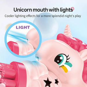 Máquina de Burbujas para Niños, Juguete de Verano para Exteriores, Playa y Parque, Pistola de Burbujas Eléctrica de Unicornio con 16 Orificios, Luz y 60 ml de Solución para Burbujas - Product Image 6