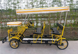 Vélo tandem à pédales <span class=keywords><strong>de</strong></span> luxe OEM pour 4 personnes, 4 roues, siège, vélo touristique pour adultes - Product Image 4