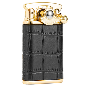 <strong>Best</strong> Selling Leather <strong>Single</strong> <strong>Flame</strong> Men's Premium Cigar <strong>Lighter</strong> Luxury Windproof Metal Cigar <strong>Torch</strong> <strong>Lighter</strong> - Product Image 6