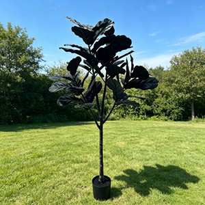 <b>Artificial</b> Floor <b>Tree</b> with Black Piano Leaves High Simulation Plastic Plant for <b>Indoor</b> Decor - Product Image 3