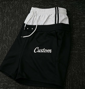 Custom Logo 320G Heavyweight Double <b>Layer</b> Waist Shorts Vintage Streetwear Patchwork Shorts - Product Image 5