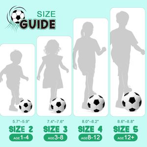 Balón de Fútbol Tamaño 2/3/4/5 Cosido a Máquina Clásico Blanco y Negro - Uso Interior/Exterior Duradero Excelente Regalo para Niños y Jóvenes Logotipo Personalizado - Product Image 2