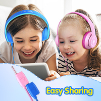 DOQAUS CN1 Casque d'écoute sans fil pour enfants Microphone en ligne Écouteurs dessin animé mignon Écouteurs bleus Écouteurs pour enfants