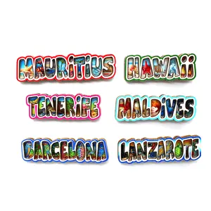 Imán de nevera de madera con forma de letra 3d, recuerdo turístico personalizado - Product Image 1