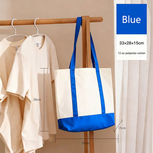 Bolsa de Mano de Lona de Algodón Personalizada, Ecológica, con Diseño de Colores Combinados - Product Image 6