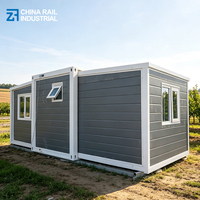 Maison conteneur modulaire de 20 pieds avec toit à pignon plat, terrasse personnalisée, maison préfabriquée mobile, bureau, dortoir