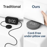Horloge de bureau électronique rechargeable Alarme forte Vibrant Lit Shaker Oreiller Affichage numérique Snooze pour gros dormeurs-Adultes Adolescents