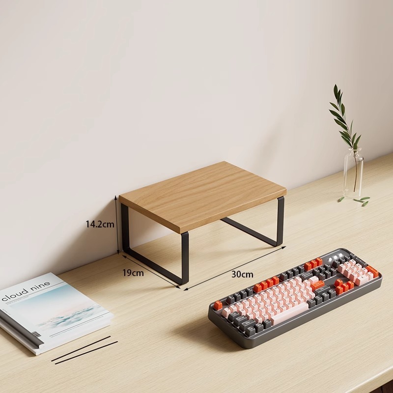 Small size 30X19X14.2CM, natural wood color with black frame.