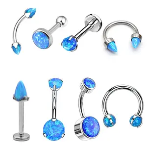 Perhiasan India anting perhiasan bagus Aksesori Perhiasan anting tindik badan perhiasan seri Opal Titanium G23 desain baru