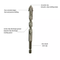 1 pièce, foret à carrelage sec de 12 mm, haute dureté, vente chaude, accessoires de perceuse électrique pour verre, ciment, métal, marbre