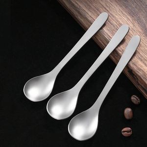 Elegant 304 Stainless Steel Coffee <b>Spoon</b> Matte Honey Stirrer Dessert Tea Soup <b>Spoon</b> Set - Product Image 1