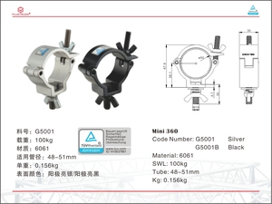 Ống Kẹp Giàn móc nhôm ánh sáng sân khấu giàn kẹp móc mini 360 QR - Product Image 4