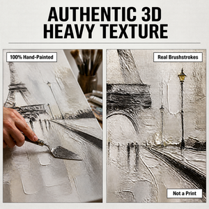 Pintura <span class=keywords><strong>al</strong></span> Óleo Impresionista Pintada a Mano de la Torre Eiffel, Escena Monocromática de Calle Parisina, Arte Moderno para Decoración del Hogar - Product Image 4
