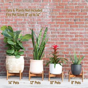 <span class=keywords><strong>Soporte</strong></span> para macetas de madera de nogal ecológico personalizado para exteriores con varios soportes de bambú para plantas de interior. - Product Image 5