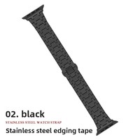 Compatible avec les montres intelligentes dotées d'un bracelet en acier inoxydable avec bord métallique et fermoir papillon (22 mm)
