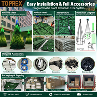 Toprexdecor Commercial LED Géant Grand Motif 3D Décoration Extérieure Imposante Cadre Métallique Artificiel PVC Arbre de Noël Lumière