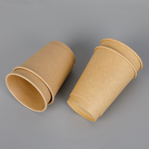 Logo d'entreprise personnalisé imprimé uni gobelets en <span class=keywords><strong>carton</strong></span> brun jetables biodégradables en papier recyclé pour café thé - Product Image 3