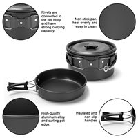 15pcs de Camping Ustensiles En Acier Inoxydable pour le Camping Randonnée Cuisine En Plein Air et Pique-Nique