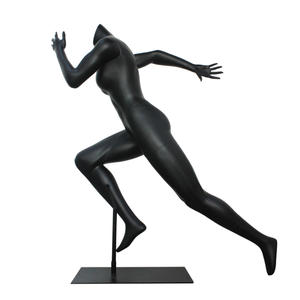 Mannequins féminins musclés en fibre de verre noirs, pas chers, pour la présentation de vêtements de sport en magasin - Product Image 2