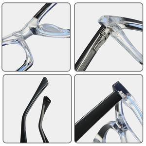 87332 Monturas de gafas cuadradas anti luz azul Tr90 con montura completa unisex con lentes de acetato para hombres y mujeres, estilo moderno - Product Image 4
