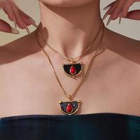 Collier en acier inoxydable réglable de haute qualité avec pendentif en émail, long collier pour femme, cadeau