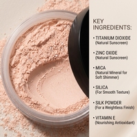 Poudre solaire minérale à étiquette privée SPF 35, poudre libre translucide fixante avec micro-poudre légère, sans huile, protection de la peau