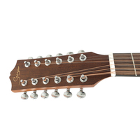 Semua Gitar Akustik Walnut 12 Senar Re Entrant Strings Natural Finish Dapat Dipasang EQ