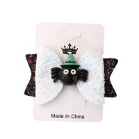 Nœuds et pinces à cheveux d'Halloween scintillants, motifs chauve-souris, araignée, citrouille, accessoires pour fêtes et cadeaux de fête, pour la collecte de bonbons ou de farces