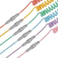 Gx16 personnalisé connecteur d'aviation clavier gaine TPE cordon tressé fil USB type C bobine câble enroulé prise à ressort pour utilisation en avion