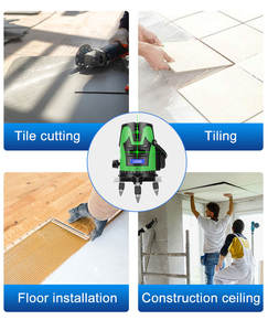 Trípode de 3 líneas multiusos para exteriores, nivel láser giratorio, con trípode, color verde - Product Image 6