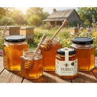 Pot en verre hexagonal miniature de 250 ml avec couvercle, pour confiture, épices, fruits, miel, format Mason, 1,5 oz