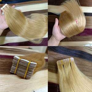 Extensiones de Cabello Virgen Remy de Doble Trama, Grado 9A-12A, Cabello Ruso Crudo, Adhesivo Invisible, Colores Disponibles - Product Image 5