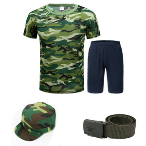เสื้อยืดคอกลมลายพรางแขนสั้นสำหรับนักเรียนกลางแจ้งใช้ในฤดูร้อน - Product Image 4