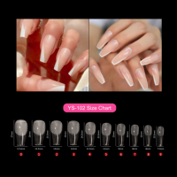504PCS Venta al por mayor No C Curve Box Personalice su LOGO Long Stiletto Square Coffin Soft Nails Tips