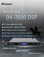 Processeur audio DSP D4-3500, stable à 2 ohms, 4 canaux, amplificateur de puissance pour caisson de basses DSP 1U, 3500 W x 4