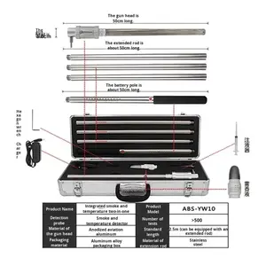ABS-YW10 Integrierter Zwei-in-Eins Temperatur- und Rauchmelder-<span class=keywords><strong>Tester</strong></span> mit Edelstahlkonstruktion und Silberfarbe - Product Image 4