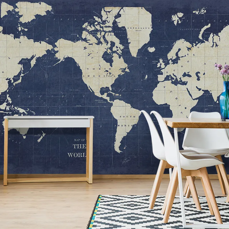 ملصقات جدارية منزلية ثلاثية الأبعاد بخرائط العالم للأطفال ديكور منزلي
