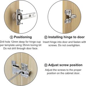 Charnières d'angle réglables en acier 3D à 90 degrés avec fermeture amortie pour <span class=keywords><strong>porte</strong></span> d'armoire à cadre <span class=keywords><strong>de</strong></span> 4 pouces - Product Image 6