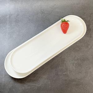 Platos y Vajillas de Sushi Modernos de Melamina, Ovalados, Blancos, Irrompibles, Ligeros y Ecológicos, Personalizados de Fábrica - Product Image 3