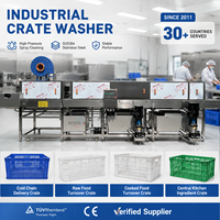 Laveuse de caisses industrielles certifiée CE pour la distribution alimentaire – Machine de lavage de caisses en plastique pour la chaîne du froid