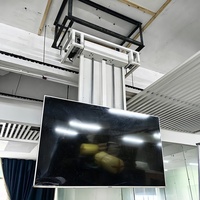 JGST Nouveau design, support de télévision motorisé escamotable pour plafond, télécommande intégrée, support de télévision rétractable pour appartements, home cinéma de luxe